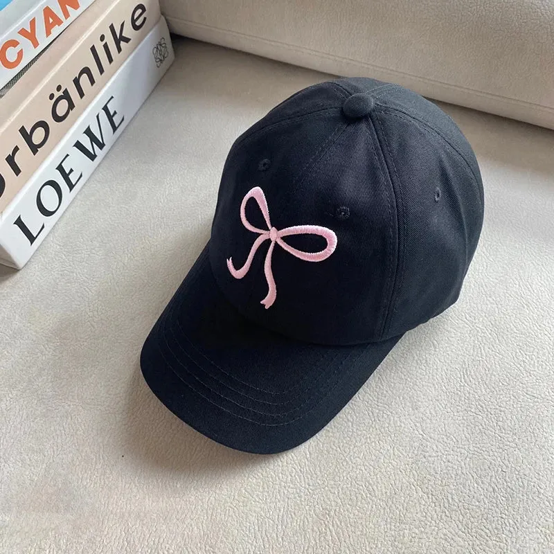 Cute Bow Pink / Denim Baseball Cap