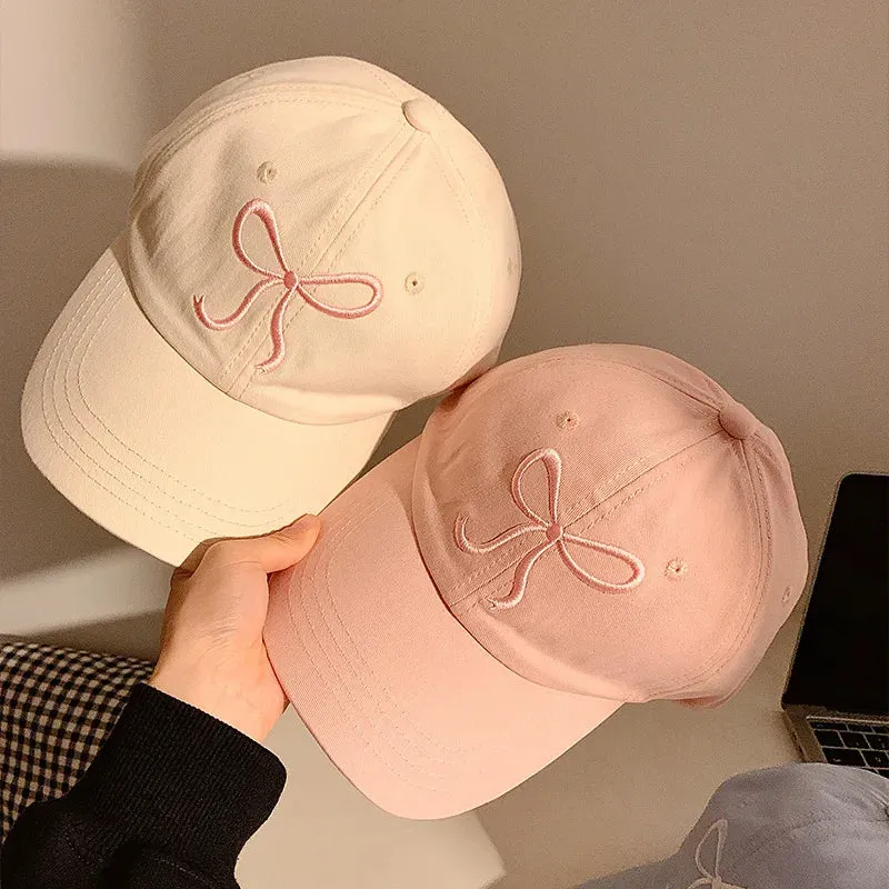 Cute Bow Pink / Denim Baseball Cap