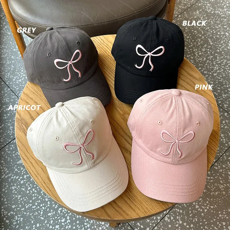 Cute Bow Pink / Denim Baseball Cap