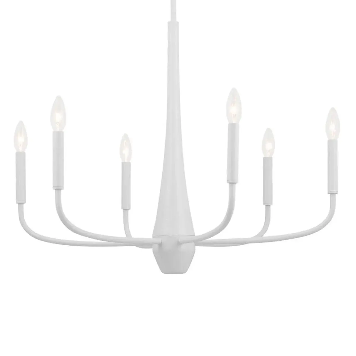 Deela 28" 6-Light Chandelier 1-Tier, White Finish