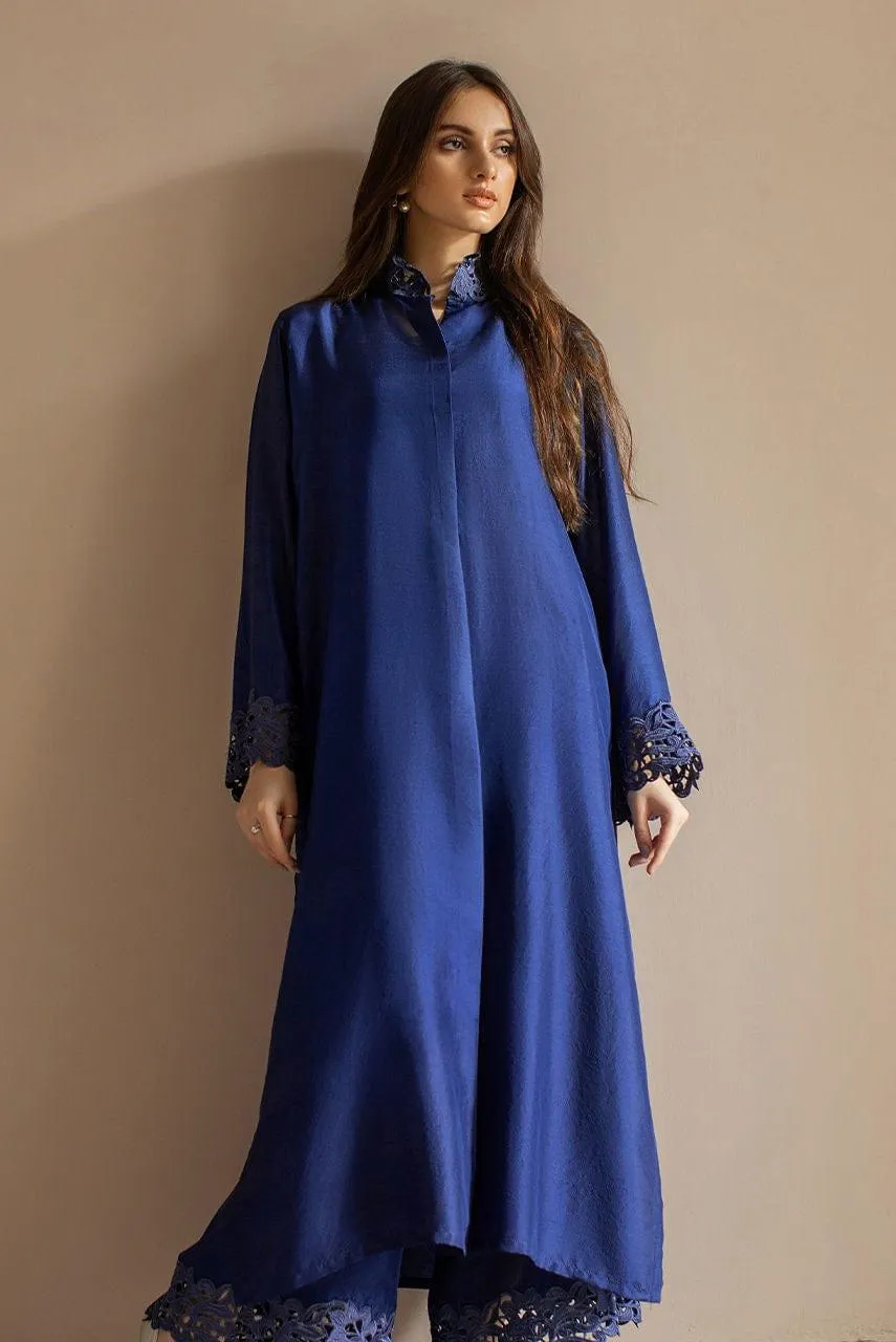 Deepak Perwani - Blue Raw Silk Co-ord Set