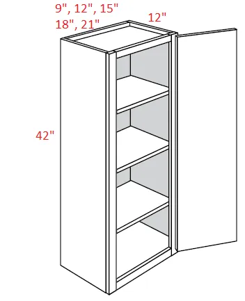 EB02-2142 Elegant Smokey Gray Assembled 21x42 Wall Cabinet