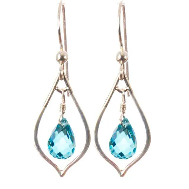 Elegant Everyday Earrings w Teardrop Gem