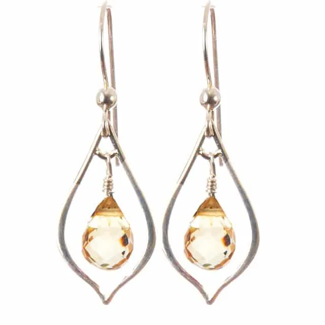 Elegant Everyday Earrings w Teardrop Gem