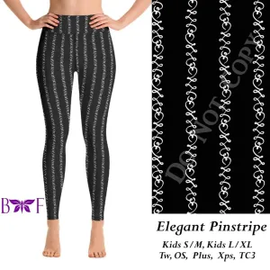 Elegant Pinstripe leggings, Capris, Full length loungers and joggers