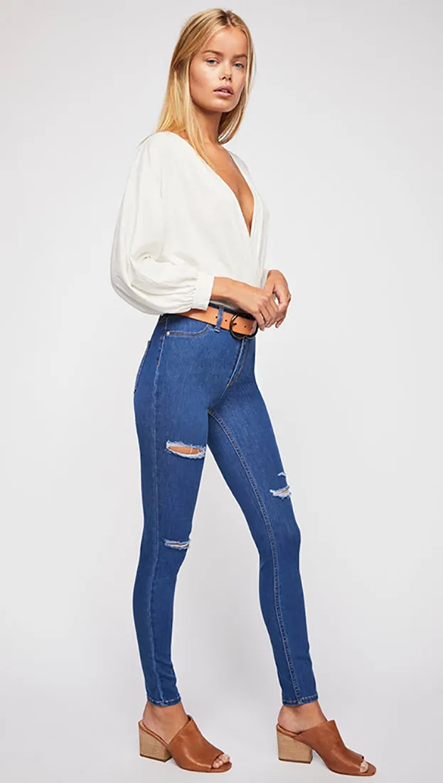 Free People Destroyed Long And Lean Jegging