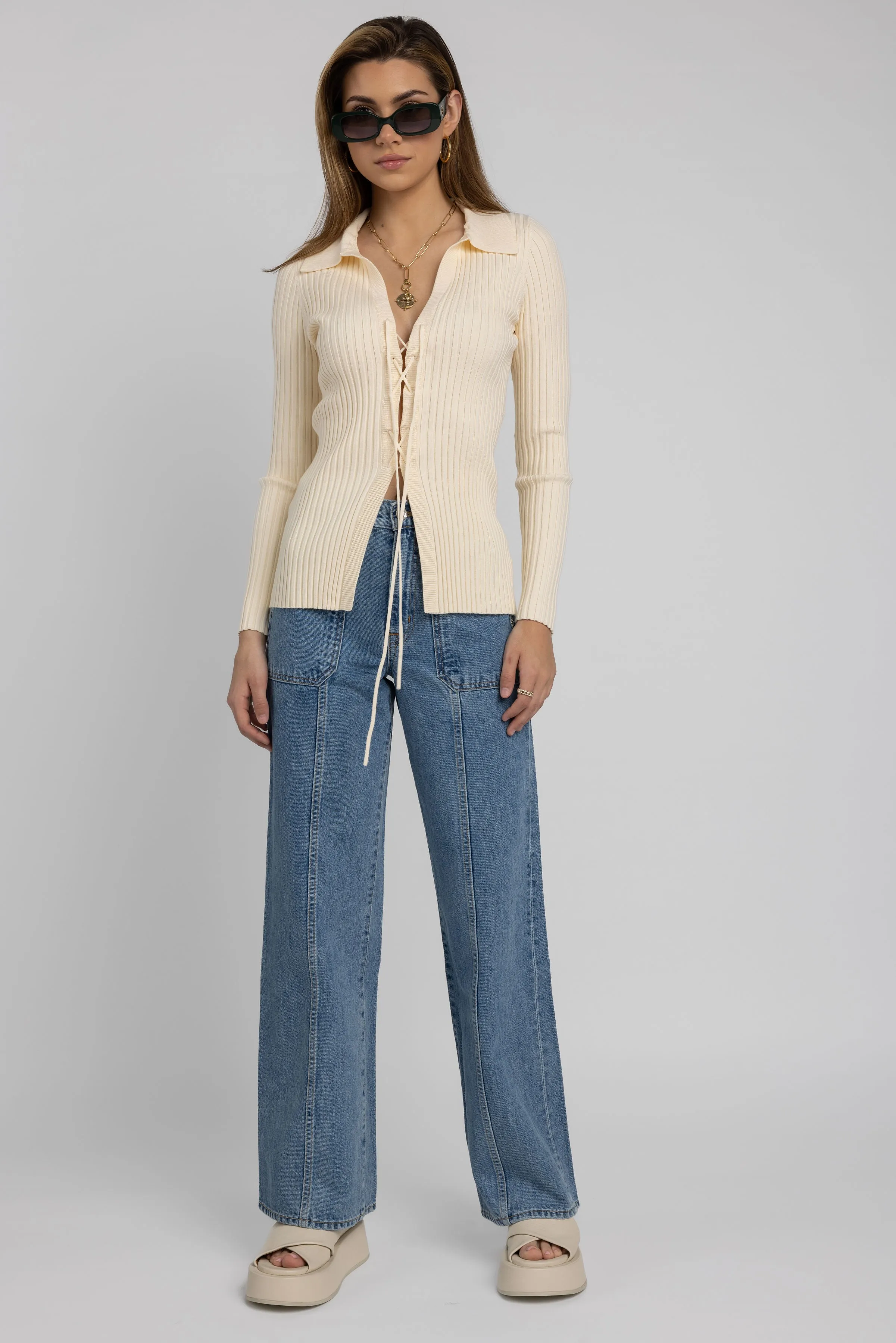 Grace Cargo with Seam Jean in Pacific