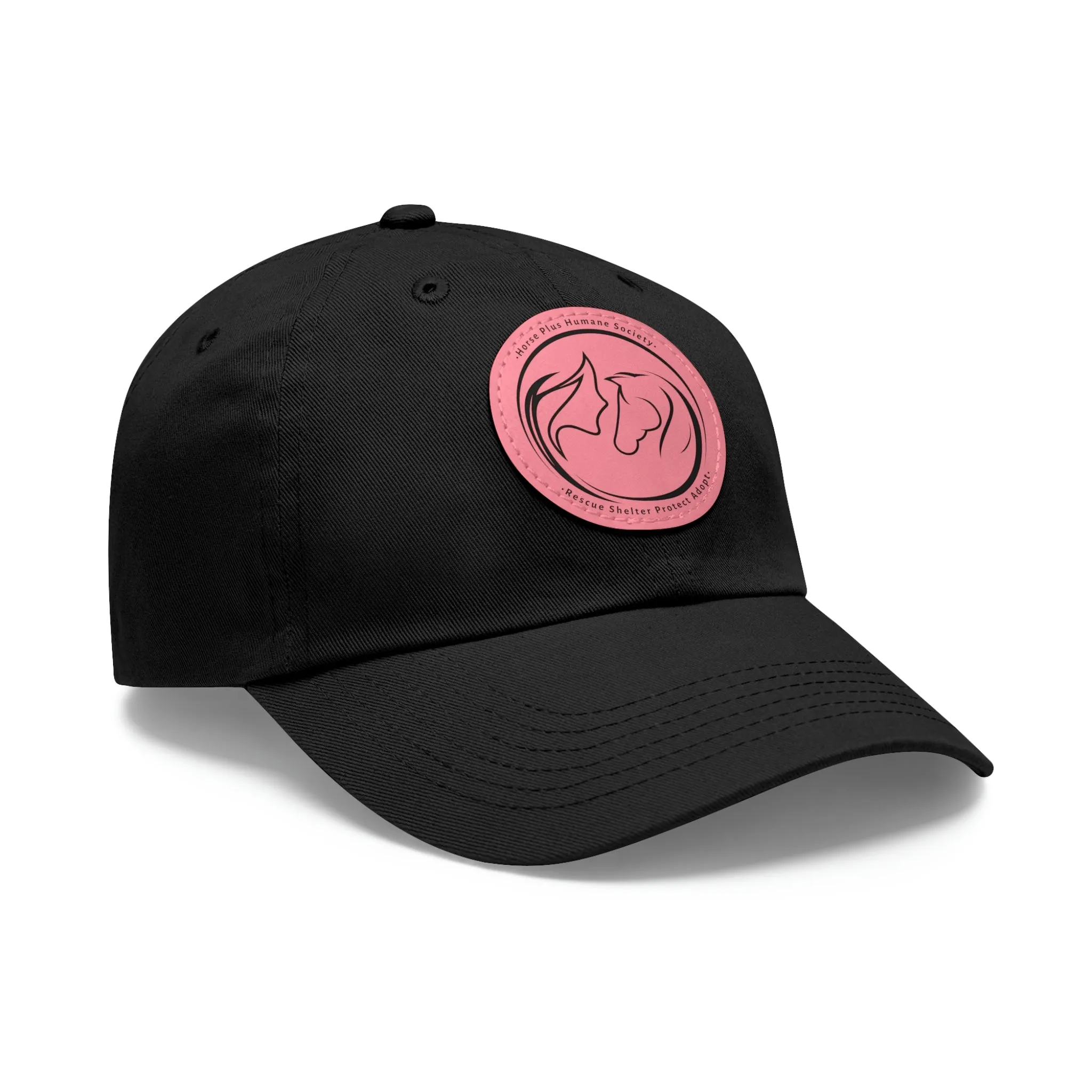 Horse Girl Cap with Leather Patch (Round)