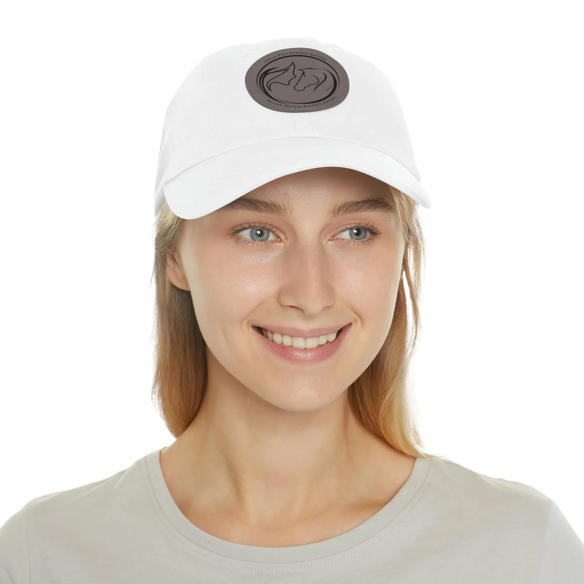 Horse Girl Cap with Leather Patch (Round)