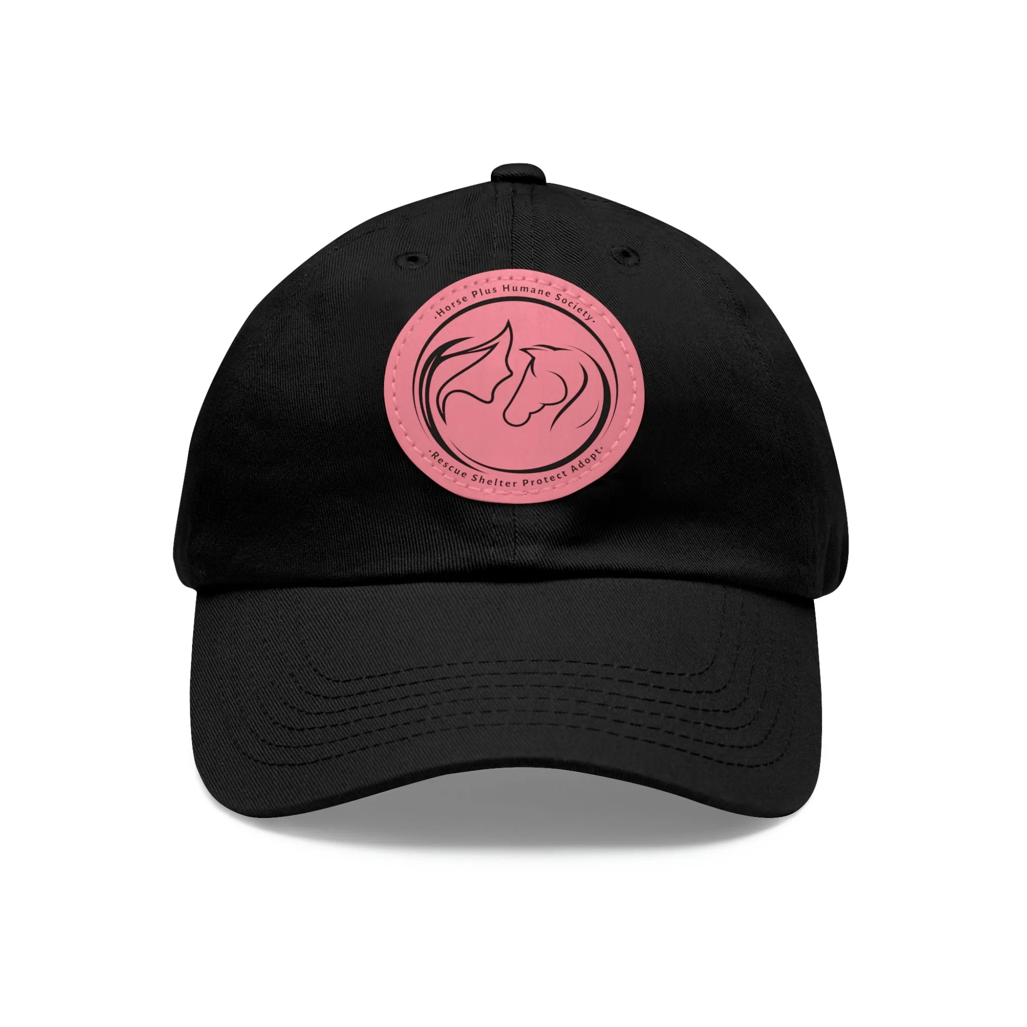 Horse Girl Cap with Leather Patch (Round)