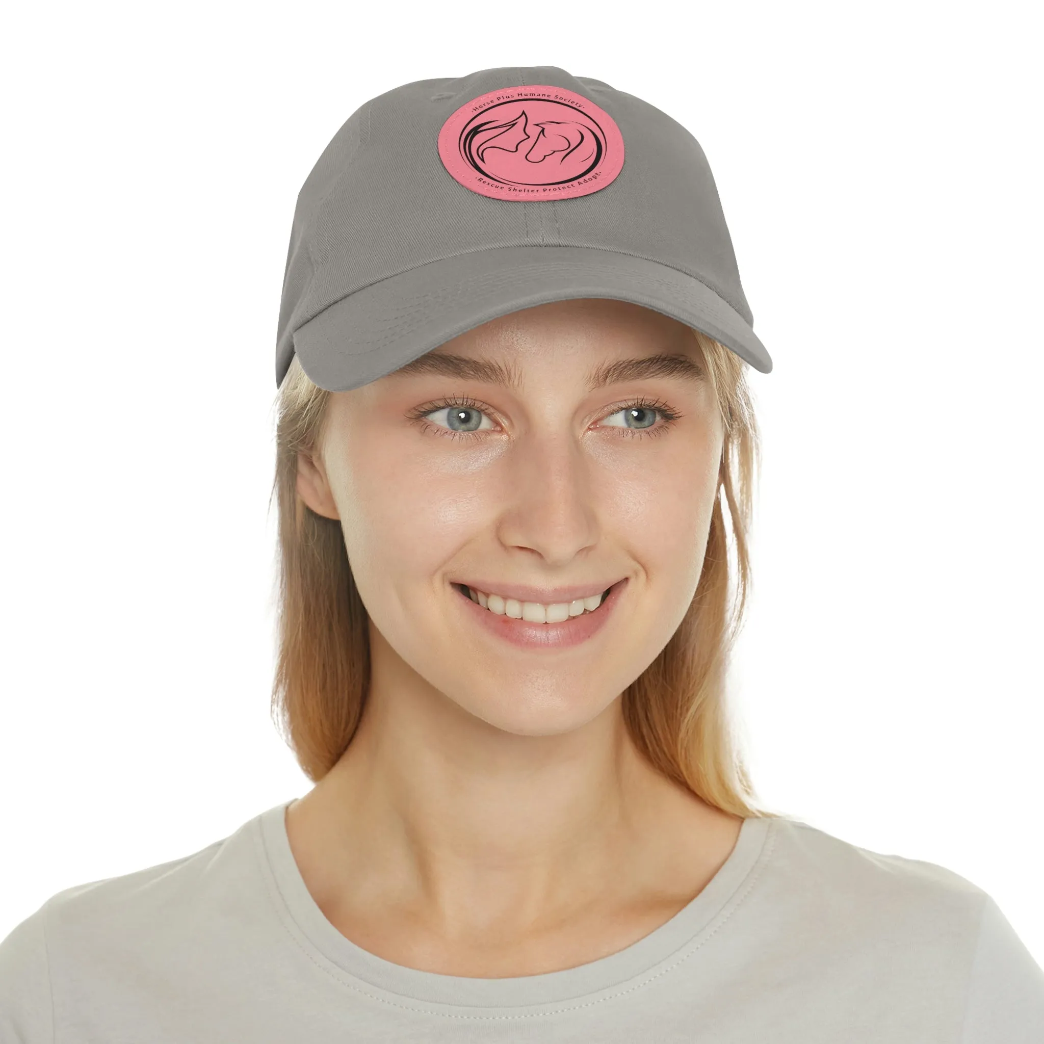 Horse Girl Cap with Leather Patch (Round)