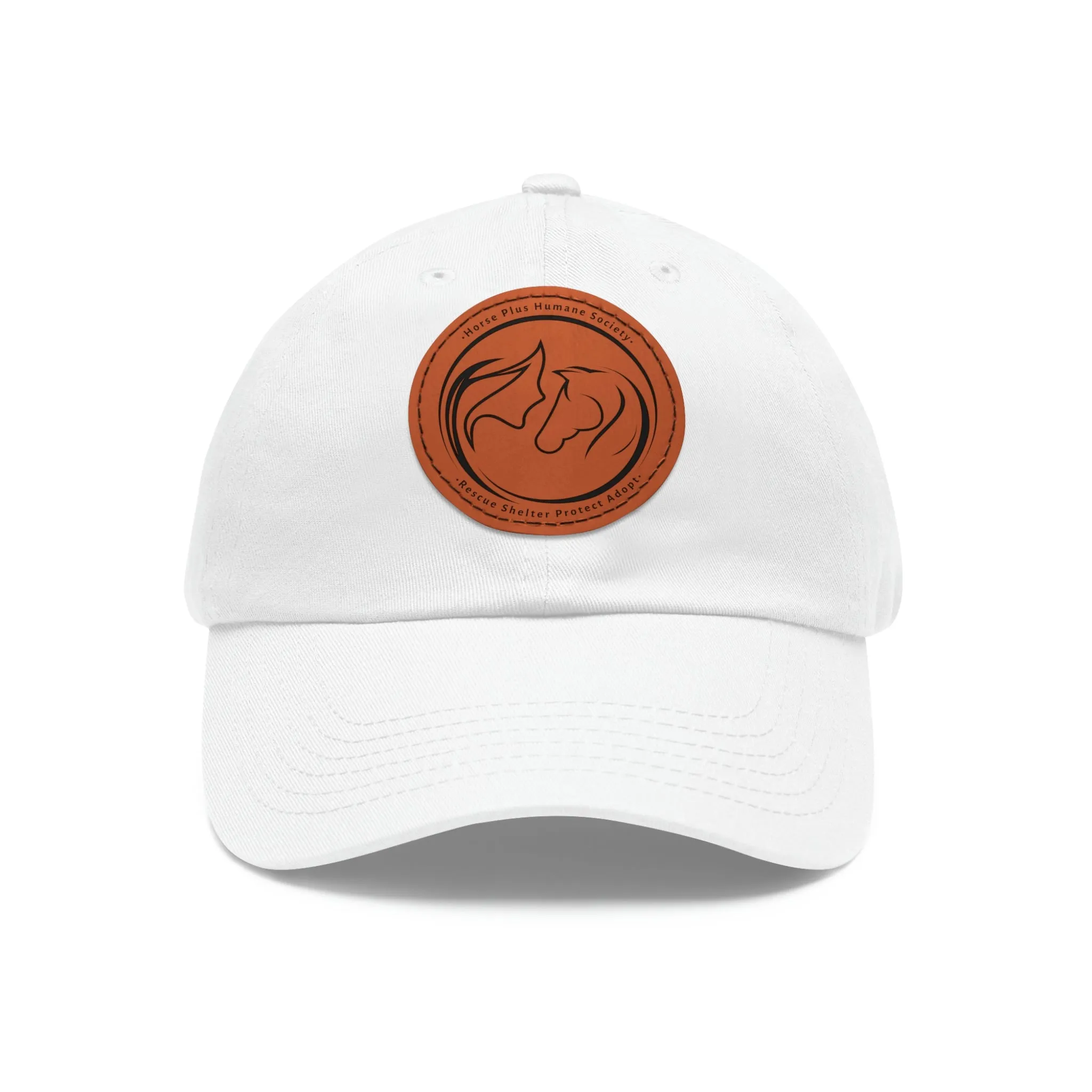 Horse Girl Cap with Leather Patch (Round)