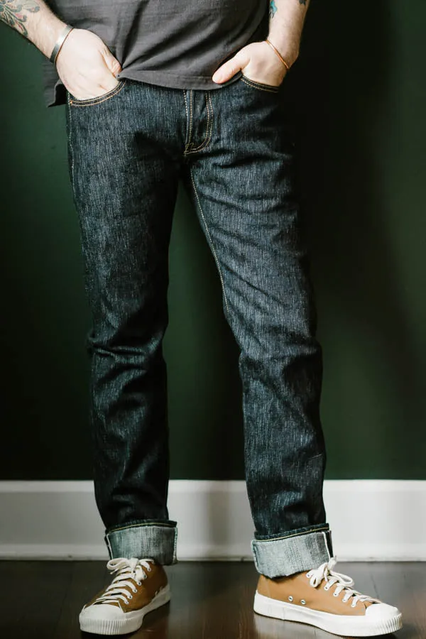 IH-777S-SLB - 16oz Slubby Selvedge Denim Slim Tapered Cut Jeans - Indigo