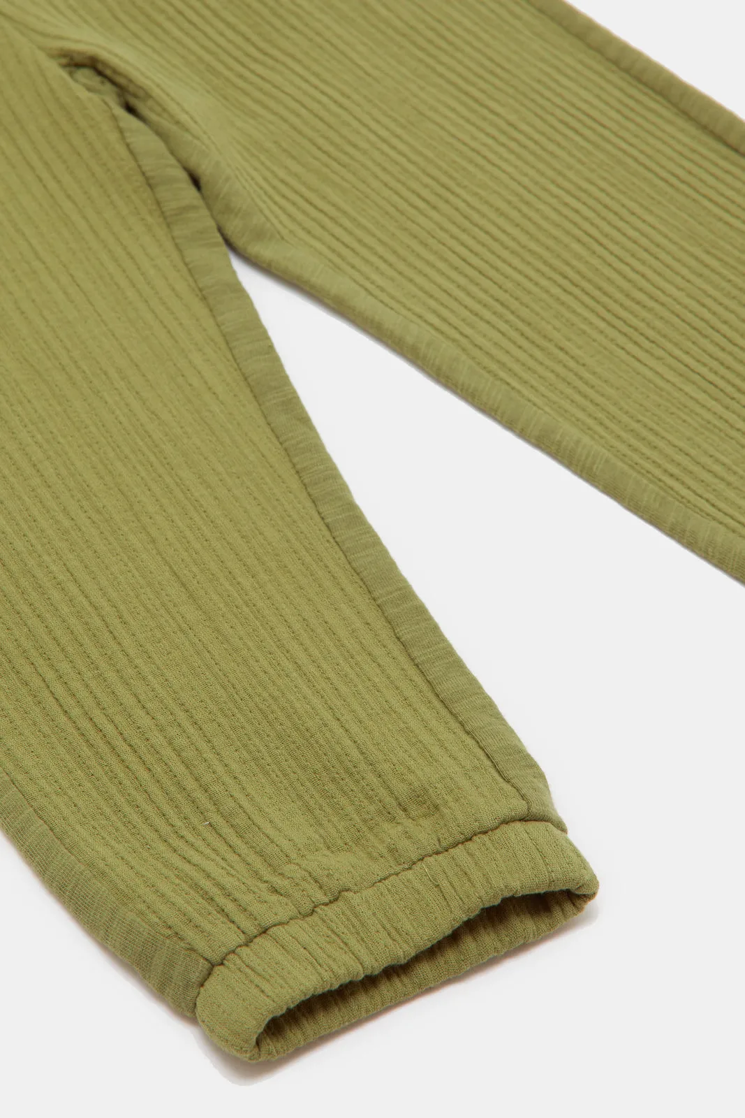 Infant Boys Green Cheesecloth Pants