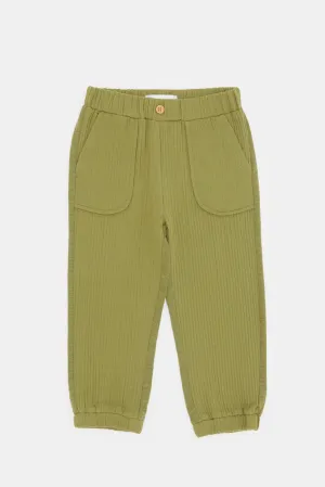 Infant Boys Green Cheesecloth Pants