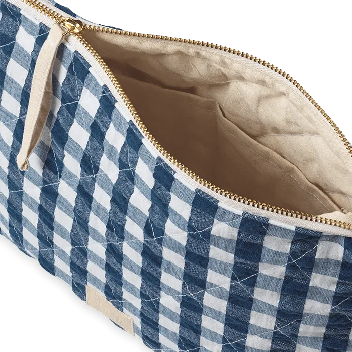 JUNA Karla Toiletry Bag & Barbara Lounge Pant Set, Blue/White