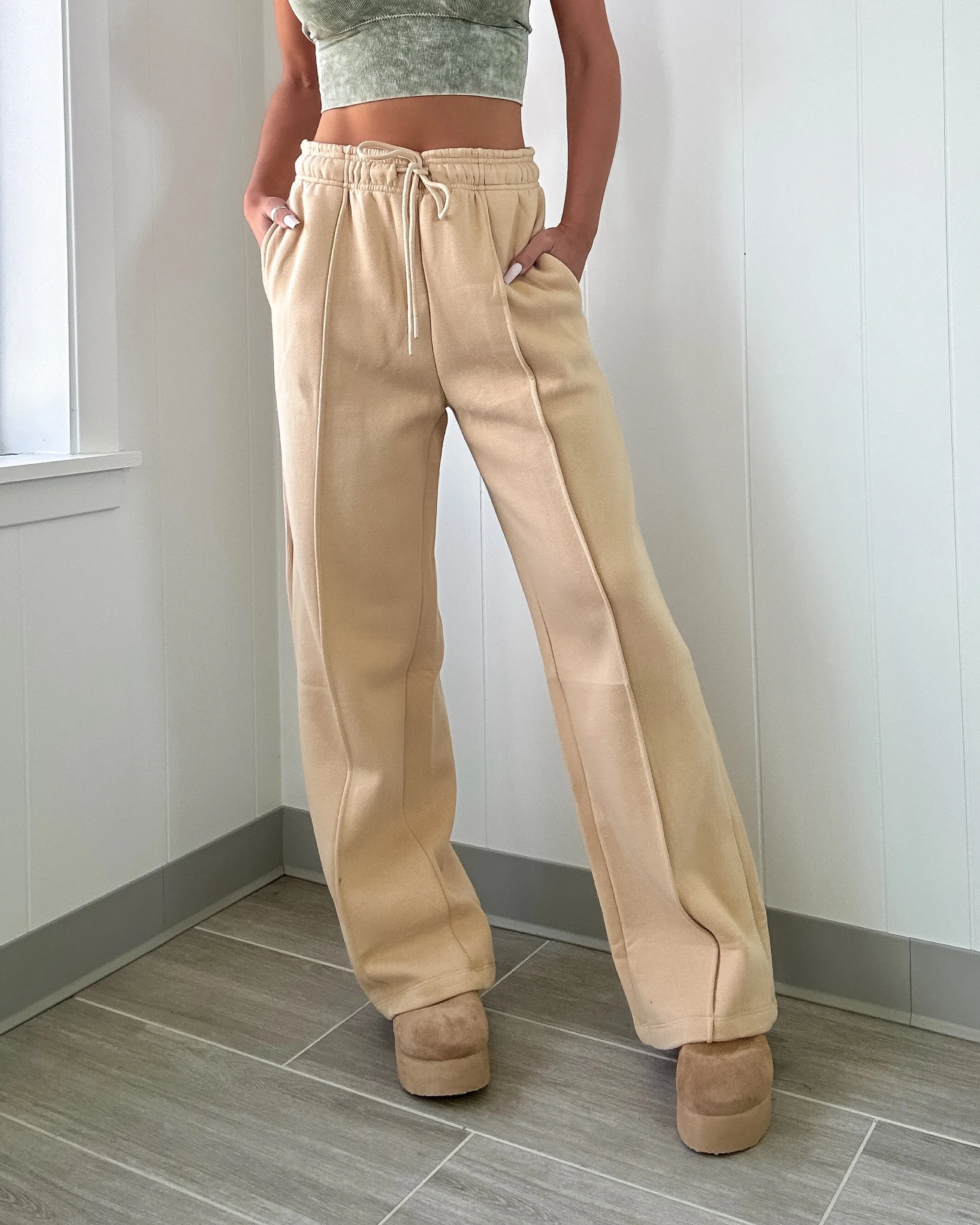 Keep It Going Wide Leg Pants - Tan