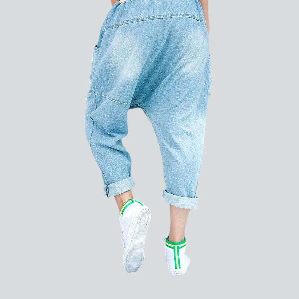 Light blue harem denim pants