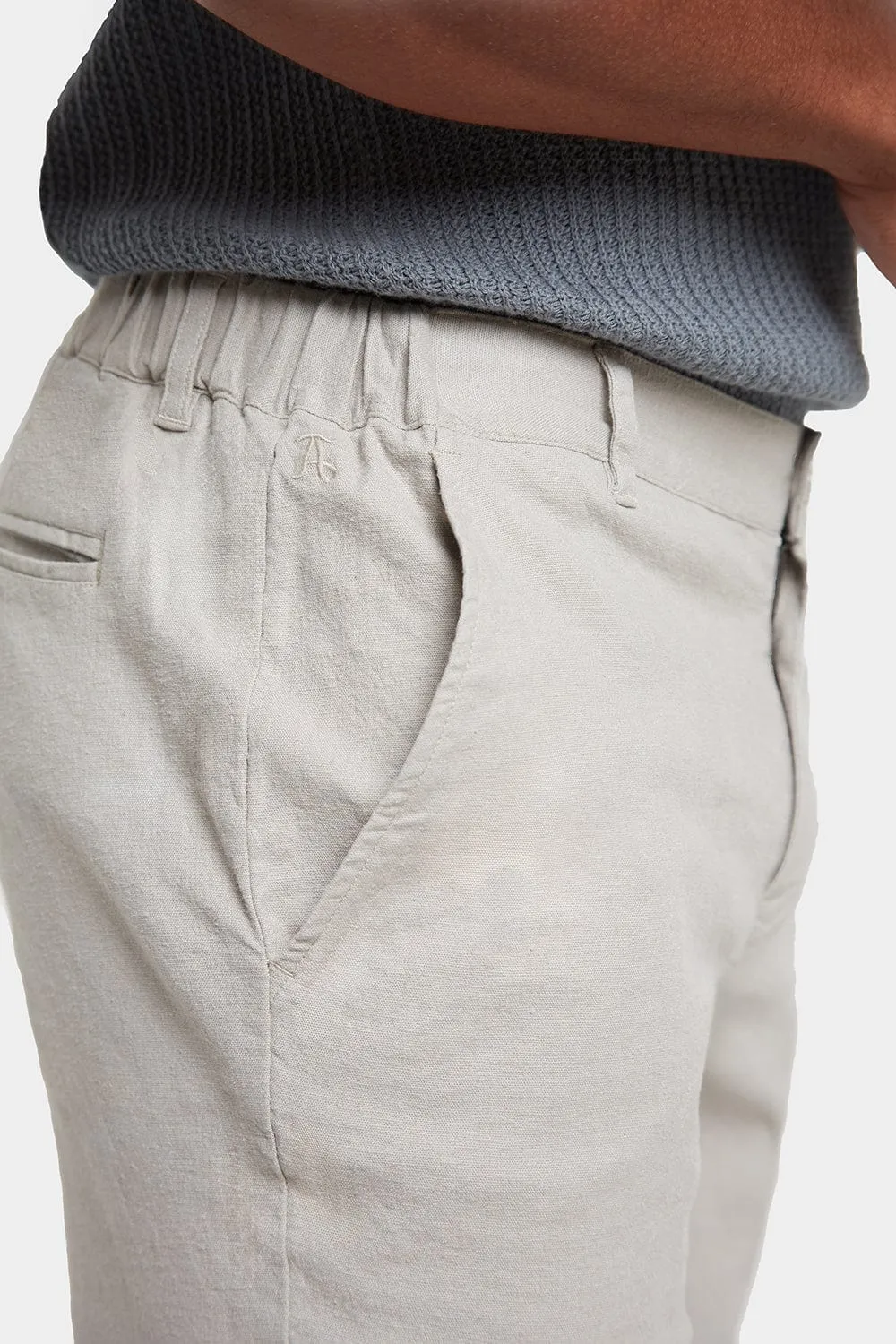 Linen-blend Pants in Stone