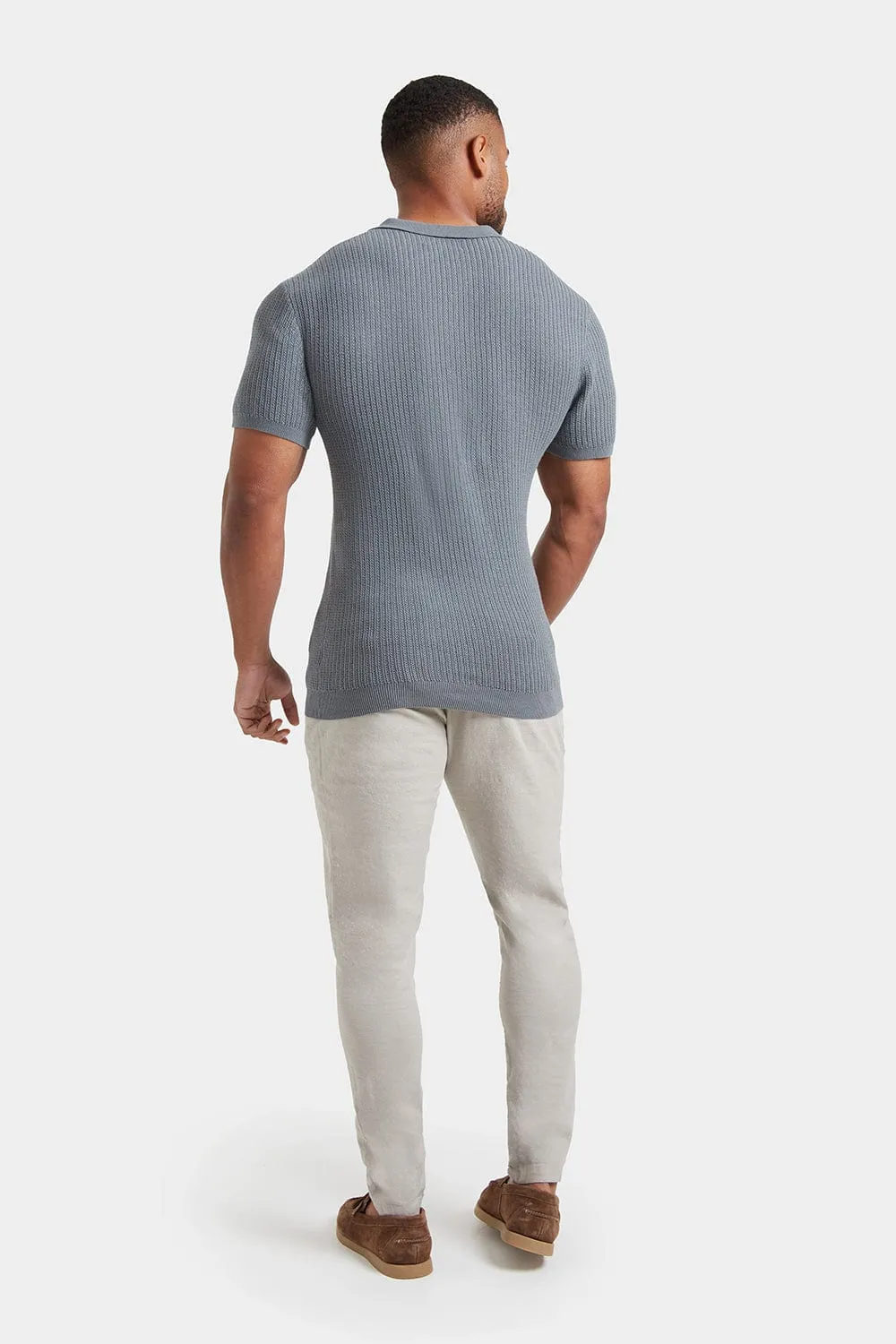 Linen-blend Pants in Stone