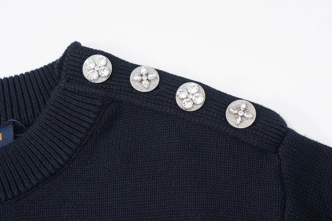 Louis Vuitton Navy Crewneck Sweater