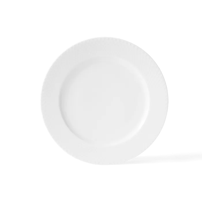 Lyngby Porcelæn Rhombe Plate Set, White, Ø: 10.6", 4 Pcs.