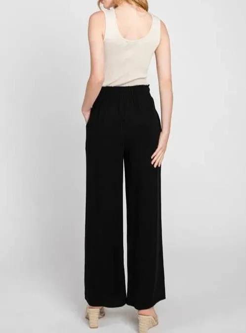 Lyrica Elastic Waist Wide Leg Pant (Assorted Colors)