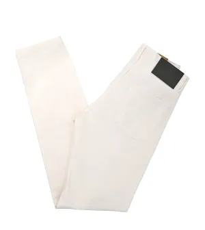 MARCO PESCAROLO White Garment Dyed Velour 5 Pocket Pant