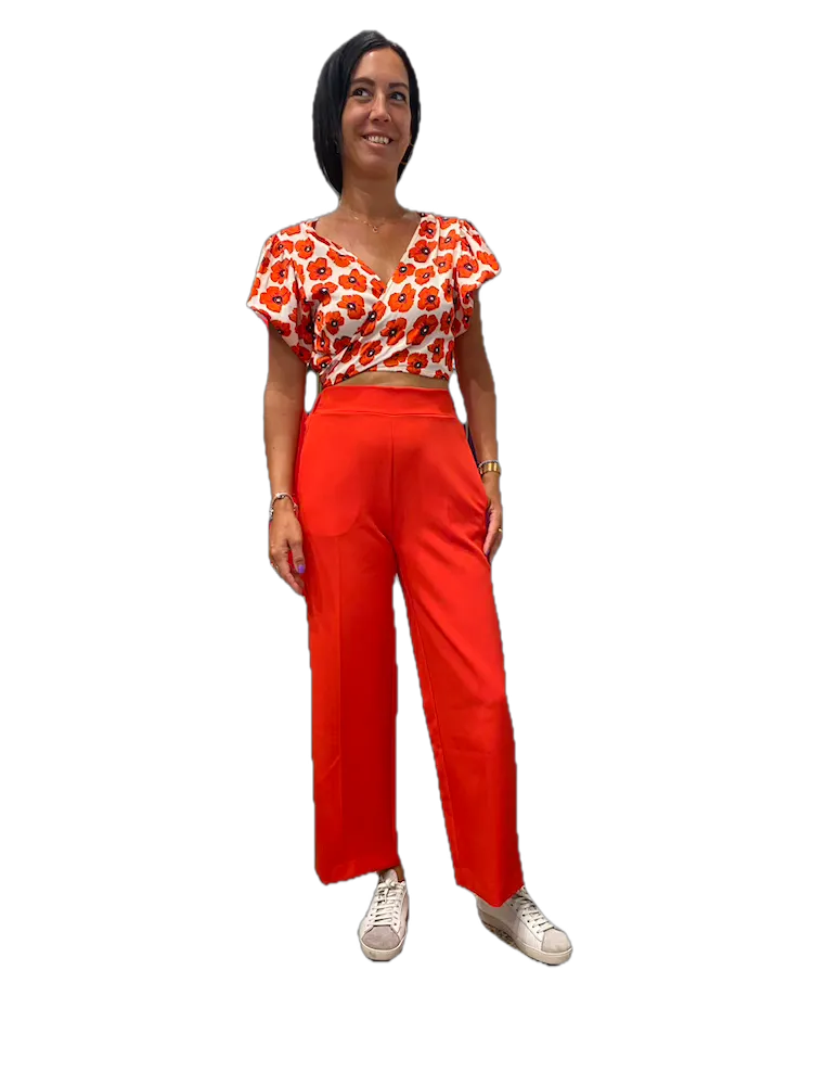 Maryley red wide leg pants