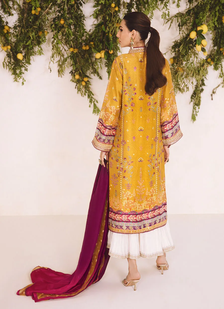 Mayna Festive Luxe Pret 23 - Zarf Ochre Shirt And Dupatta