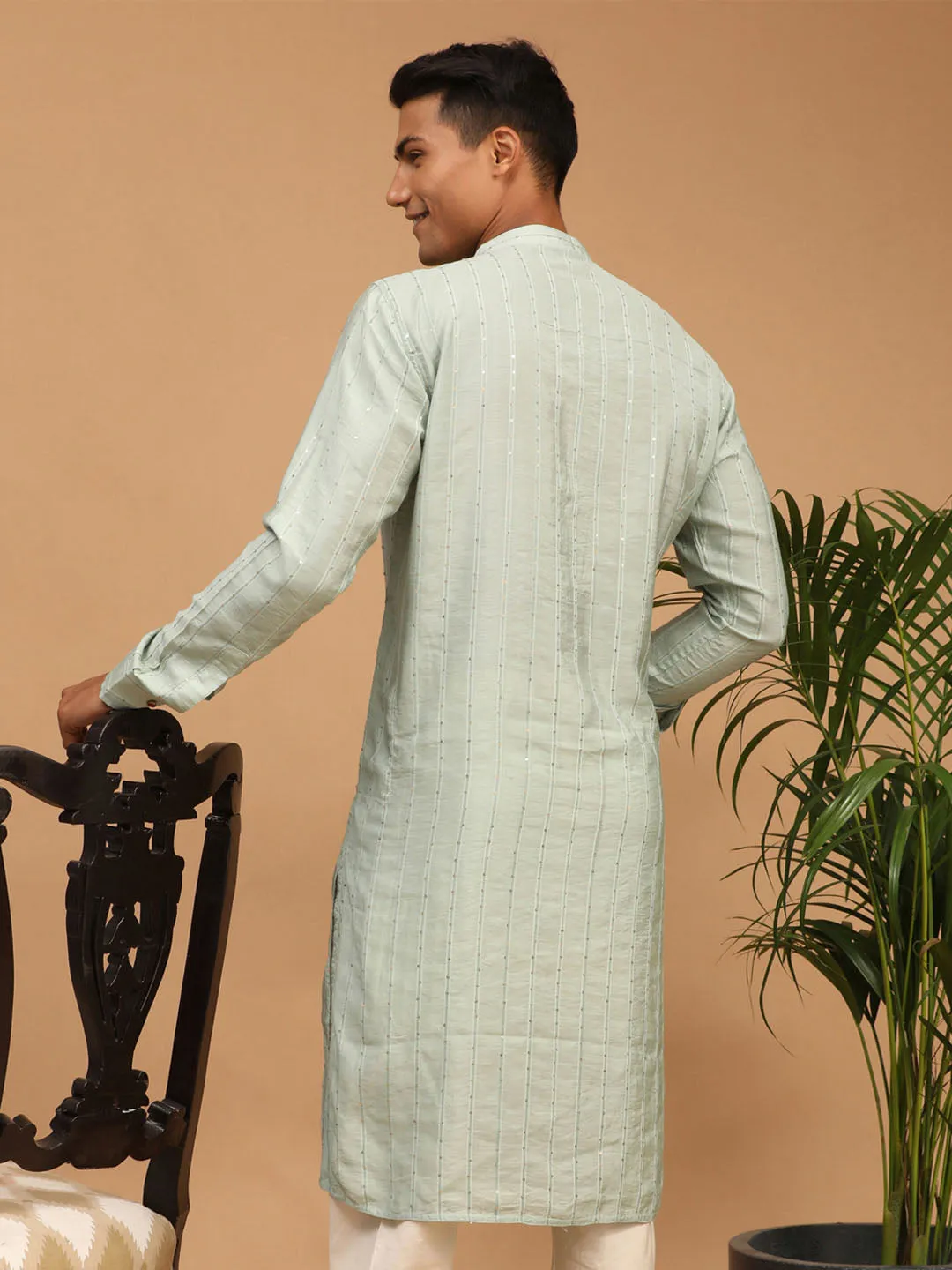 Men's Green Cotton Kurta - Shrestha By Vastramay