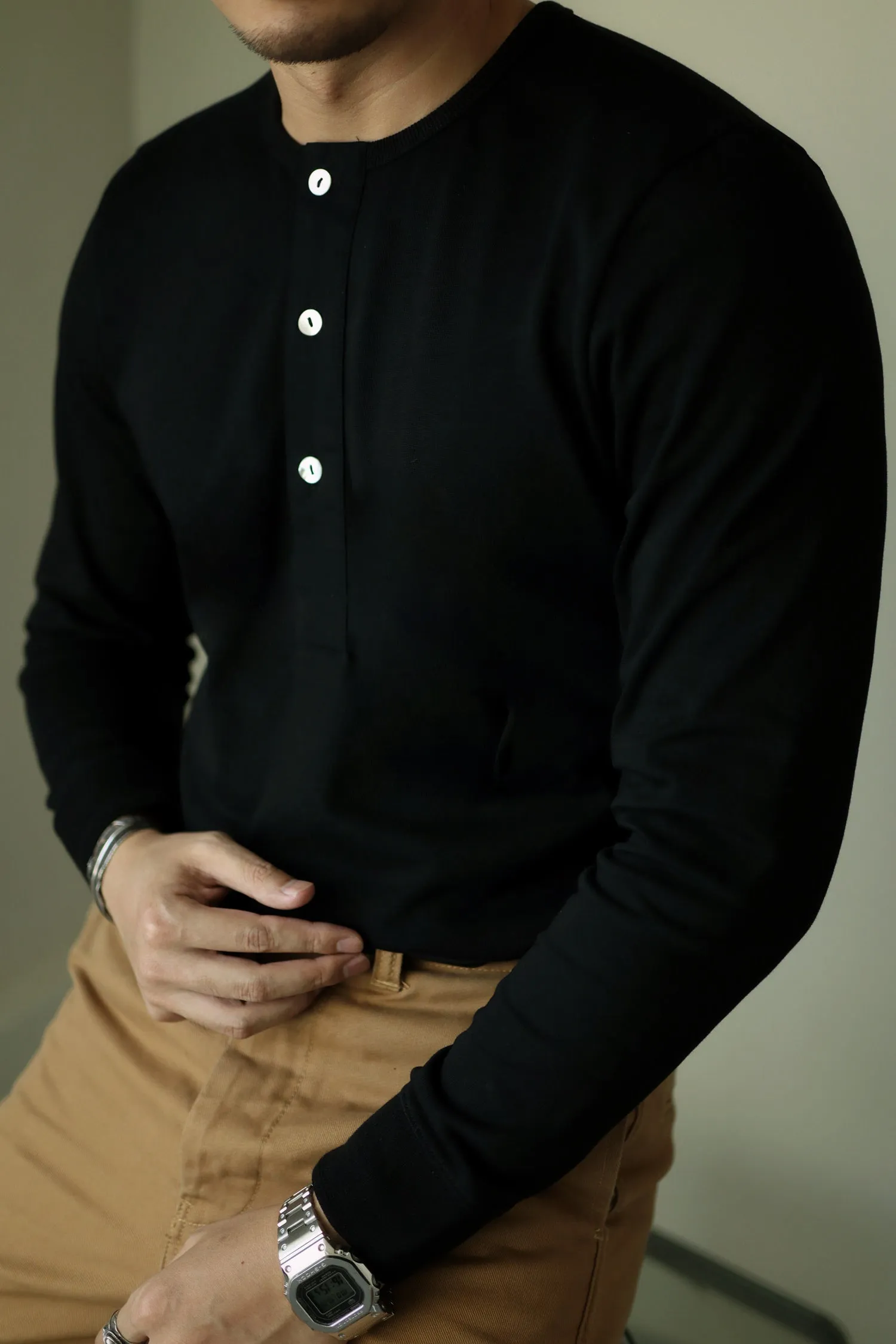 Men's Henley Shirt Long Sleeves