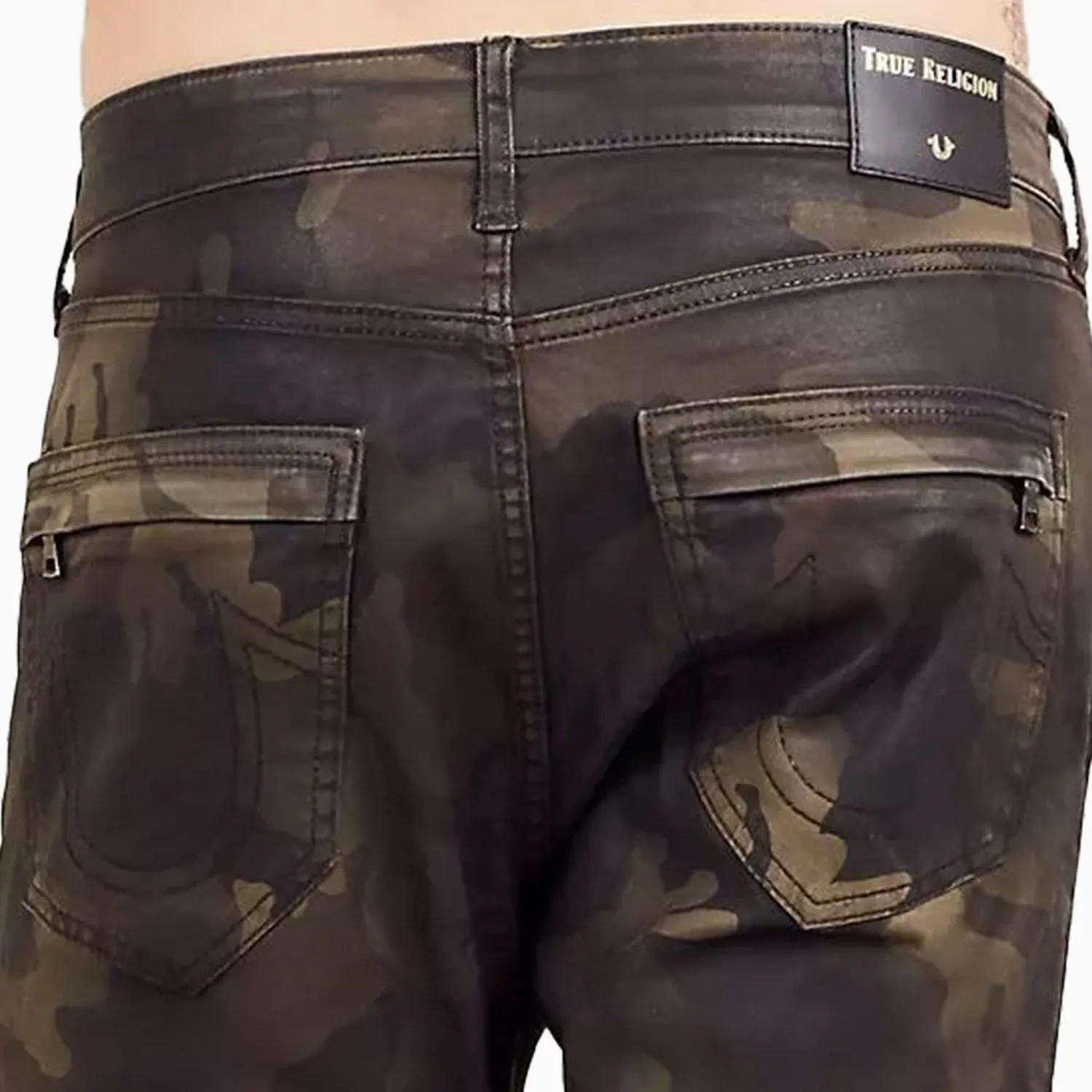 Men's Mid Rise Camouflage Print Denim Jean Pant