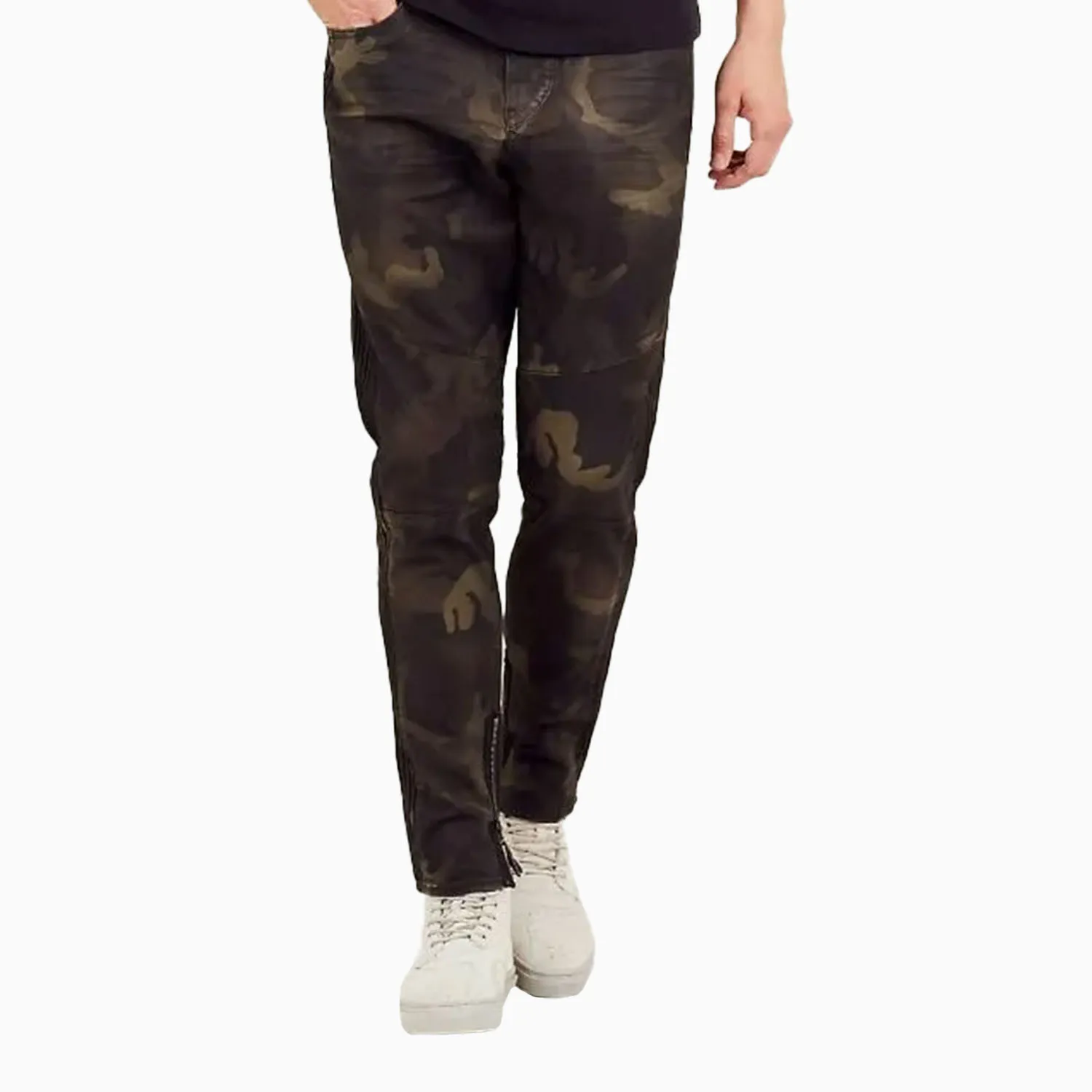 Men's Mid Rise Camouflage Print Denim Jean Pant