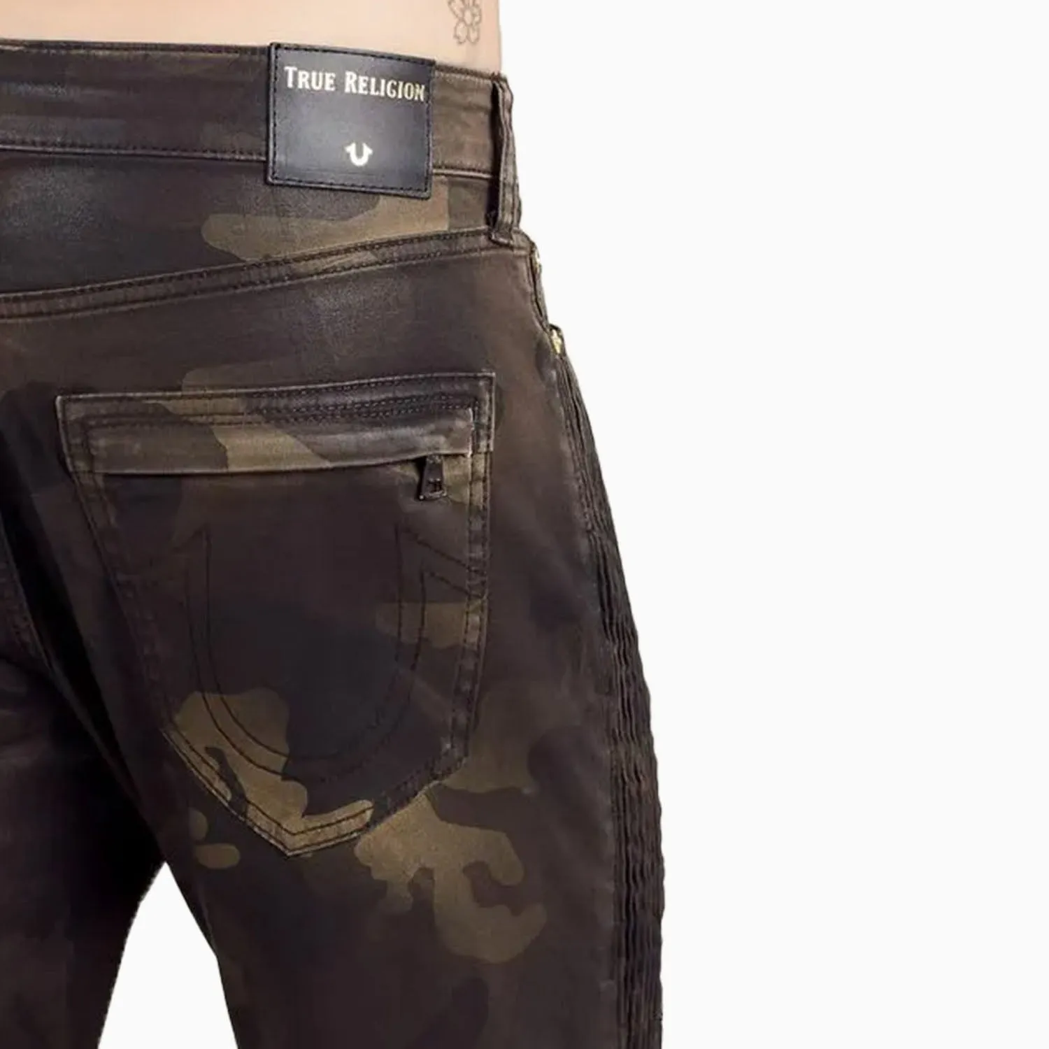 Men's Mid Rise Camouflage Print Denim Jean Pant