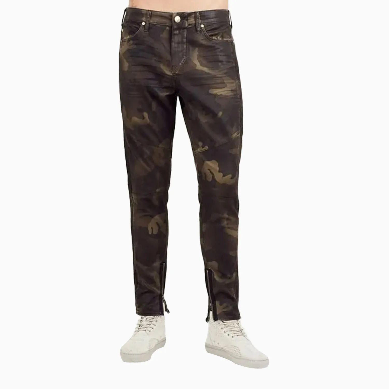 Men's Mid Rise Camouflage Print Denim Jean Pant