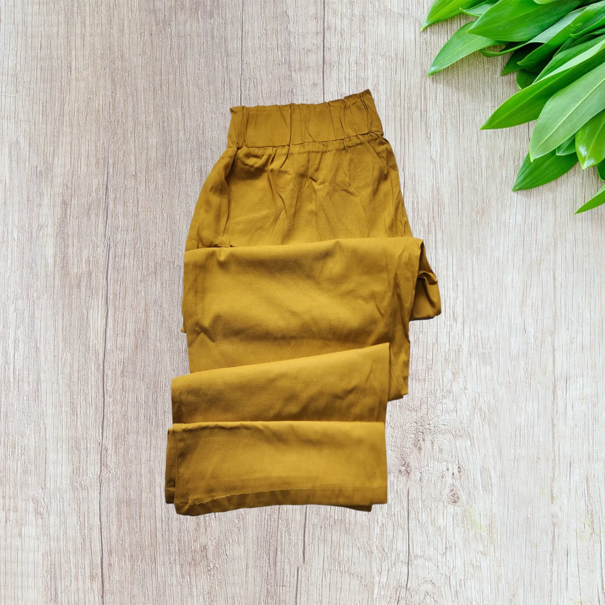 Mustard Cotton Lycra Pants