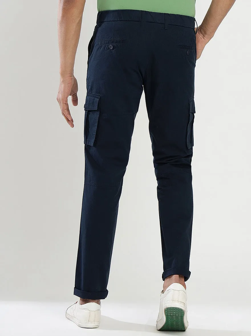 Navy Blue Solid Slim Fit Jogger | JadeBlue