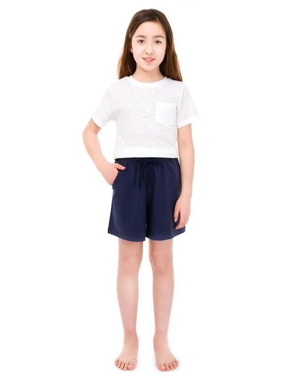 Navy Cotton Shorts