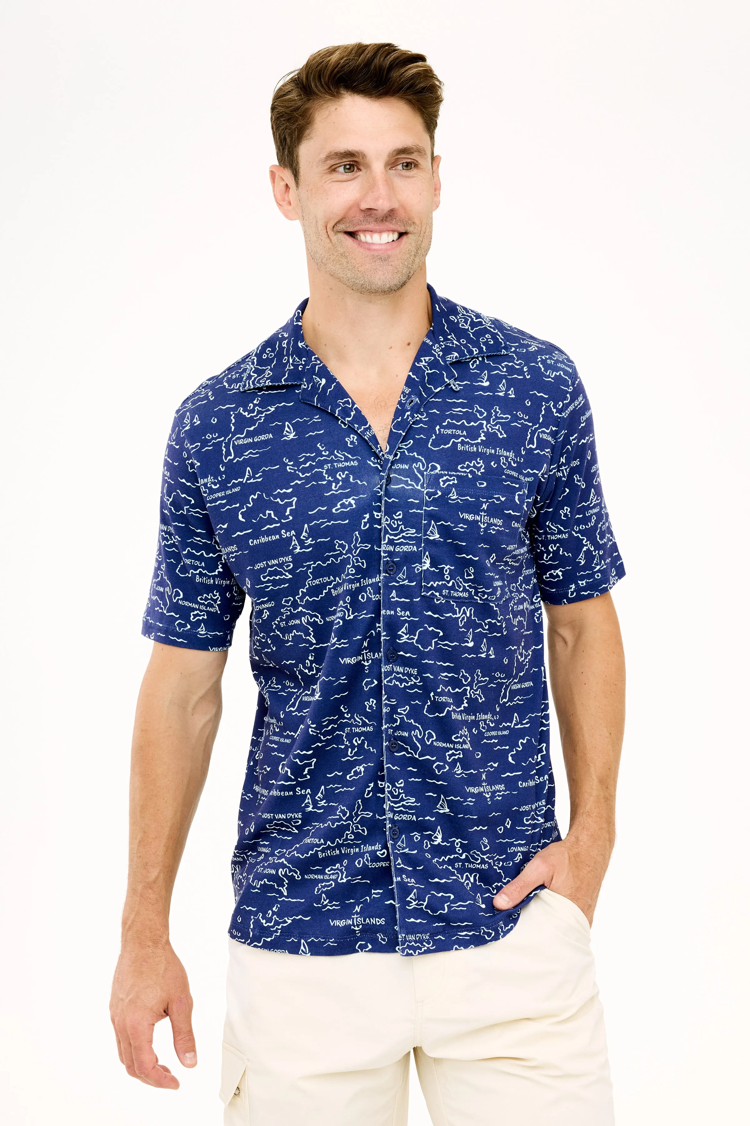 Nico Camp Shirt - VI Map Skipper Blue