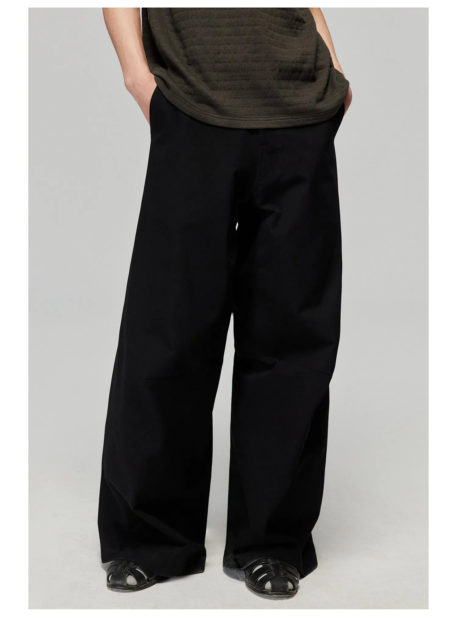 Pure cotton wide-leg casual pants