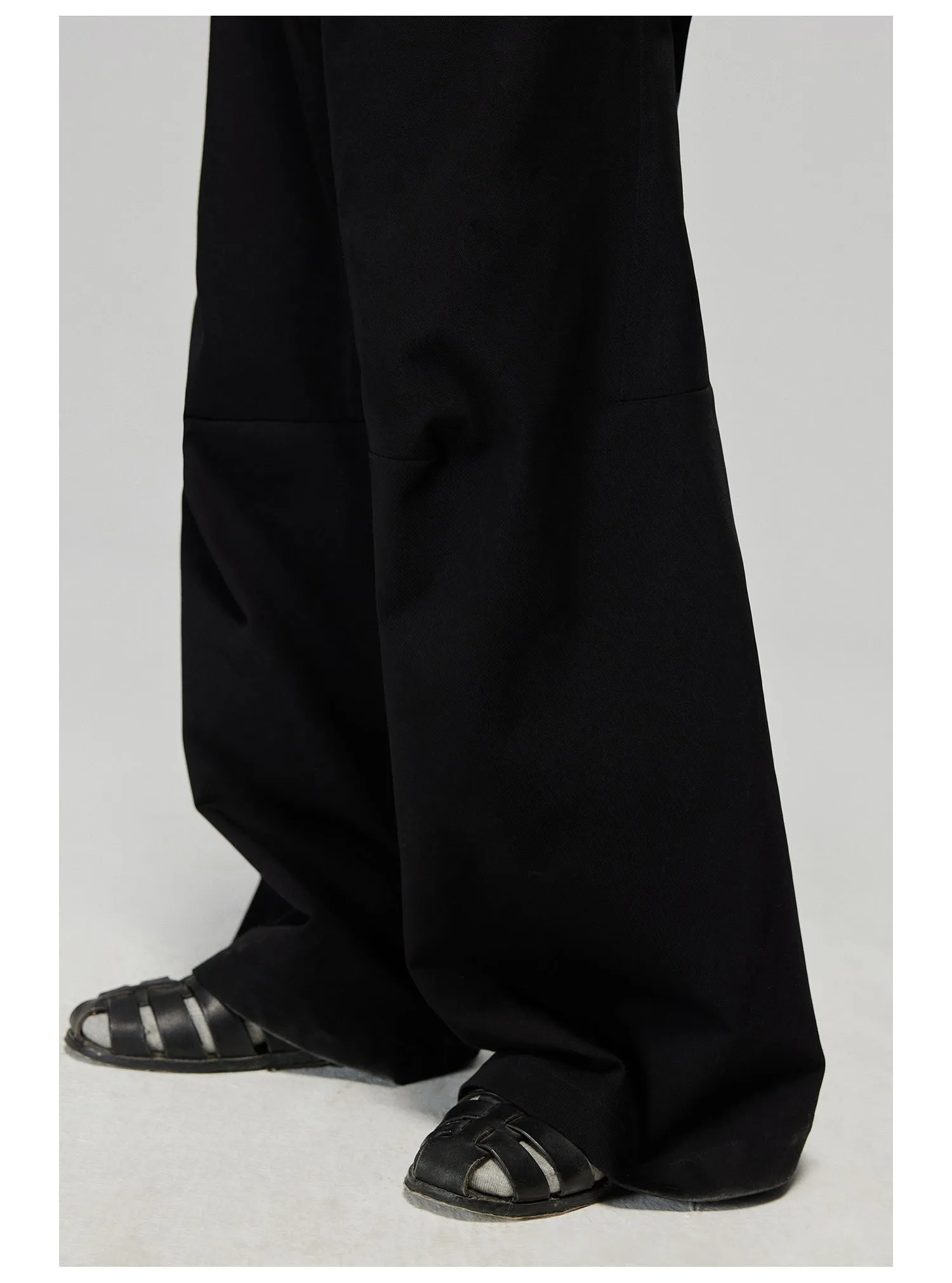 Pure cotton wide-leg casual pants