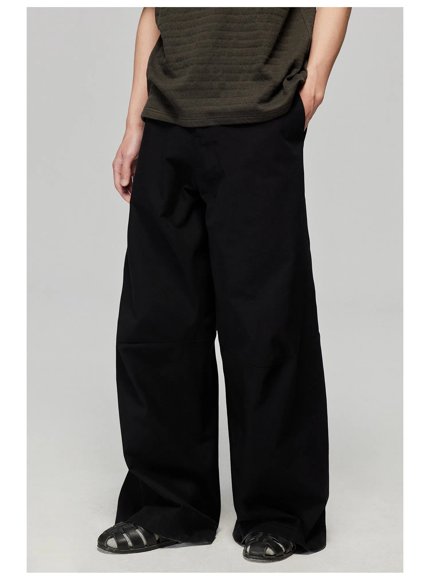 Pure cotton wide-leg casual pants