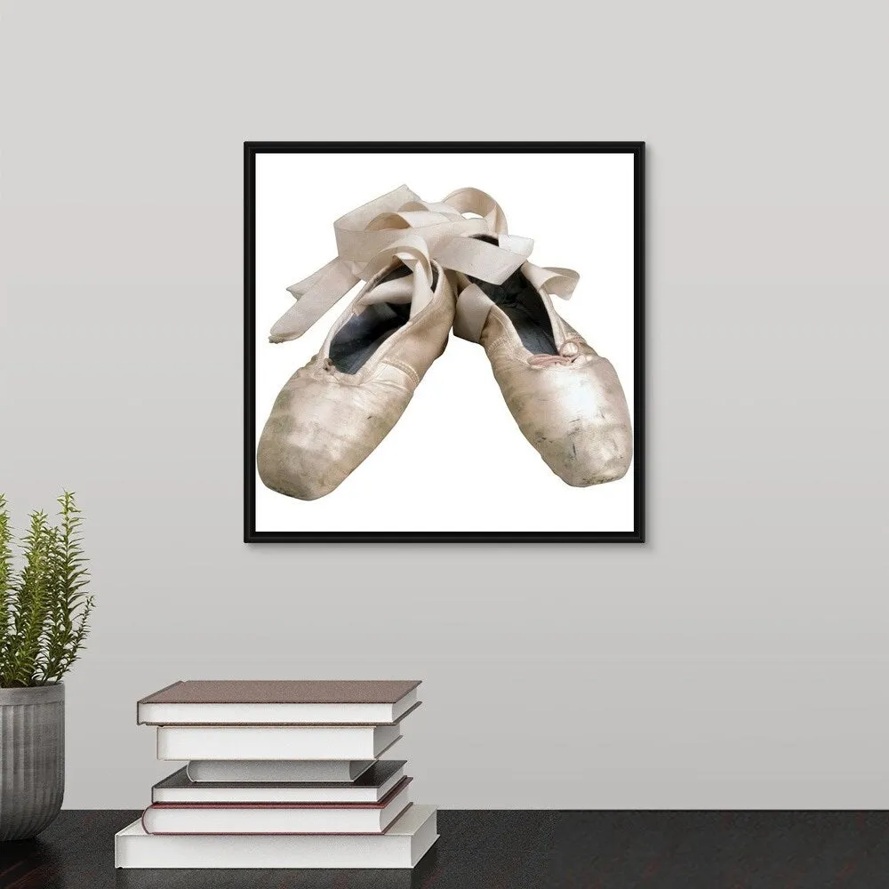 "Ballet slippers" Black Float Frame Canvas Art