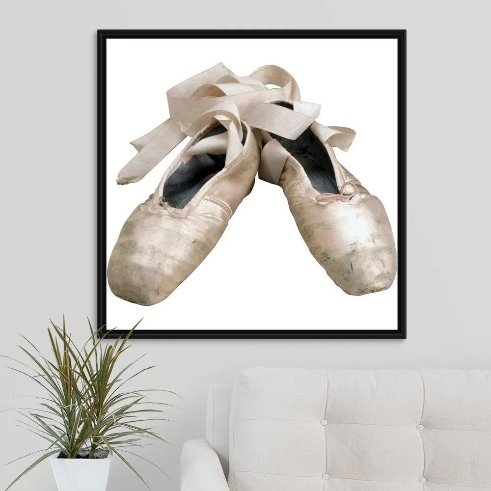 "Ballet slippers" Black Float Frame Canvas Art