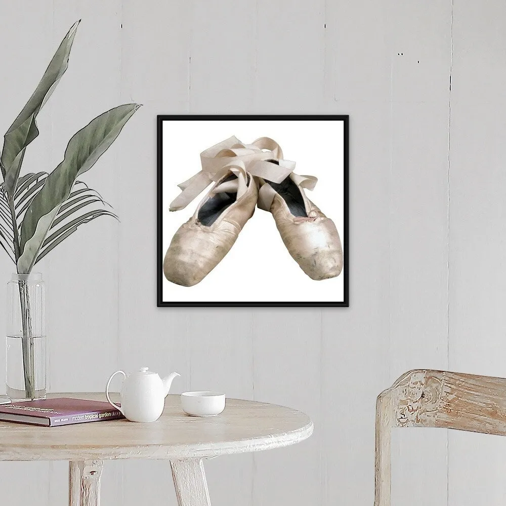 "Ballet slippers" Black Float Frame Canvas Art