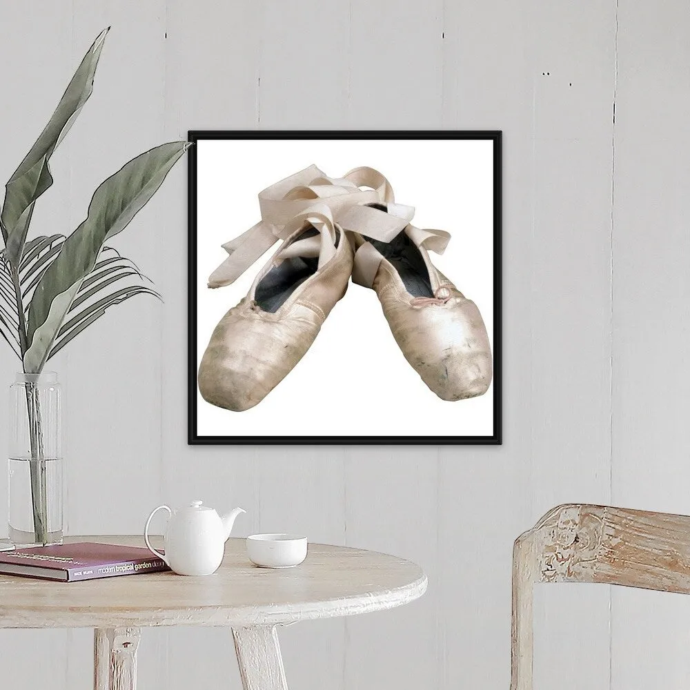 "Ballet slippers" Black Float Frame Canvas Art