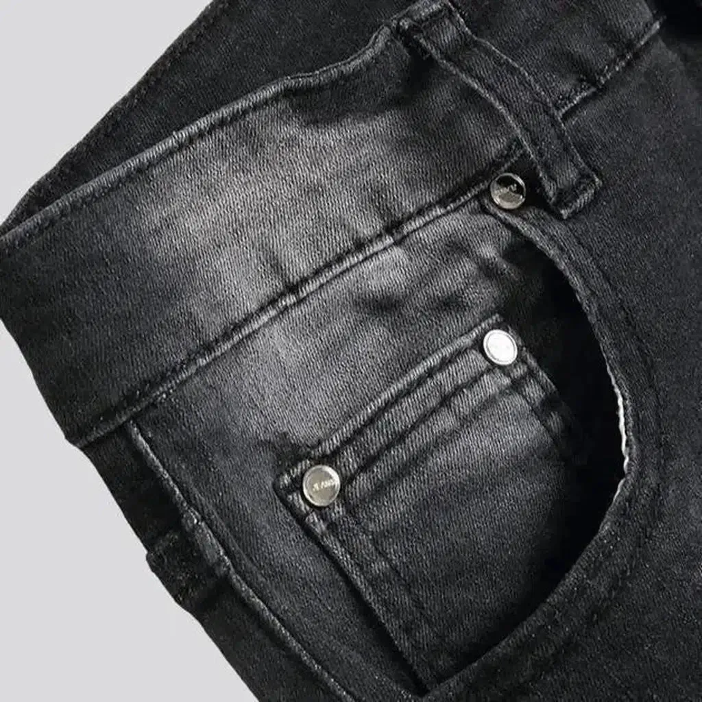 Sanded men's cargo jeans