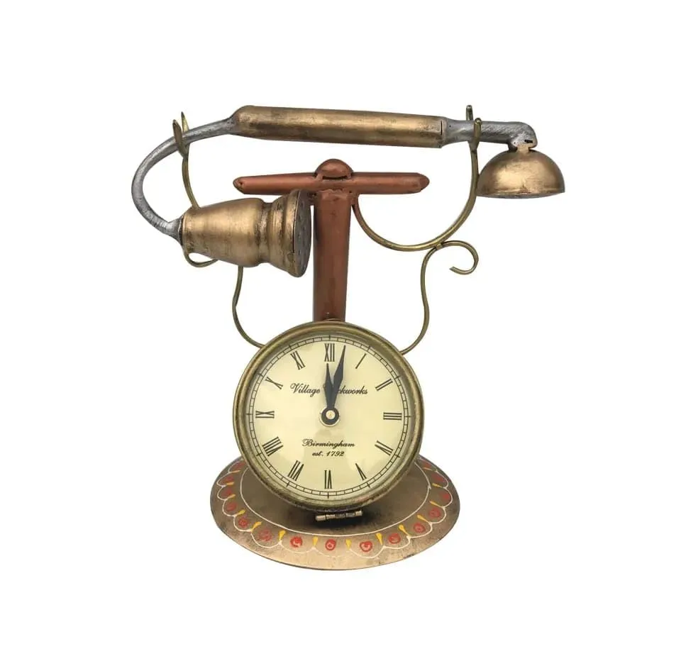 Sasha Store Retro Telephone Model Clock Showpiece for Home Decor