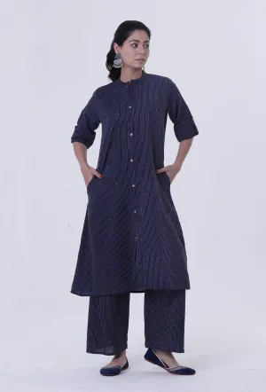 Set Of 2: Blue Cotton Kurti With Palazzo Set